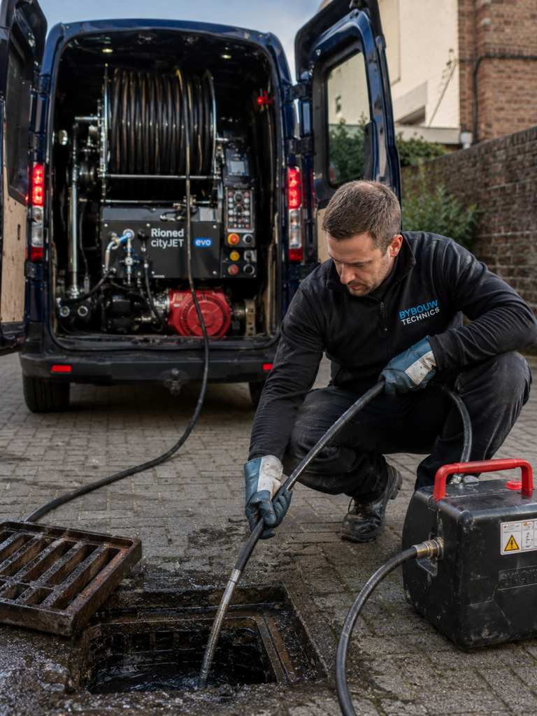 Débouchage de canalisations par un technicien Bybouw Technics