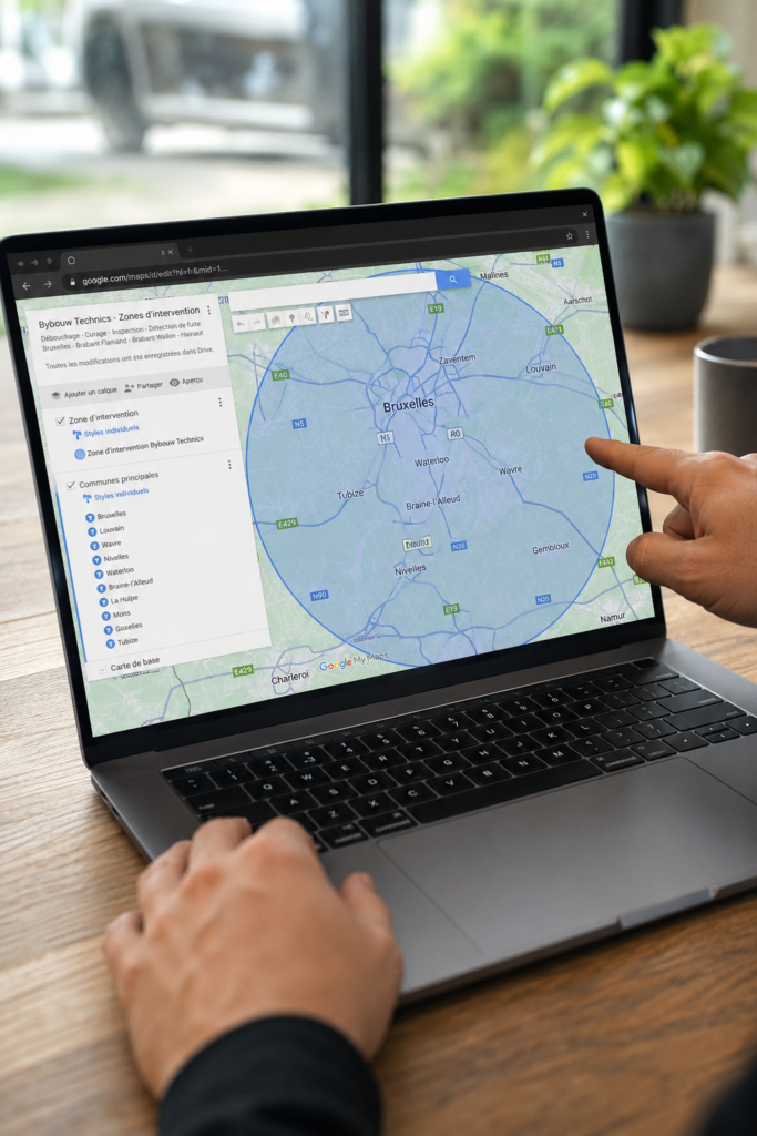 Zone d'intervention de Bybouw Technics à Bruxelles, Halle et dans les régions voisines